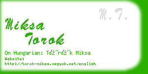 miksa torok business card